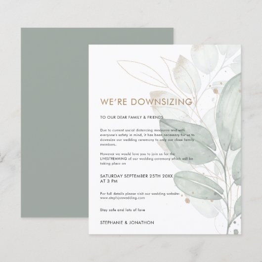 Budget Folidsの縮小結婚式招待状 (正面/裏面)