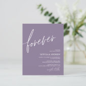 Budget Forever Dusty Purple Wedding Invitation (スタンド正面)