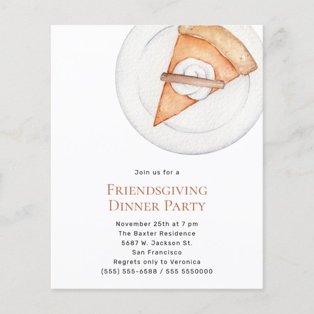Budget   Friendsgiving Dinner Party Invitation (正面)