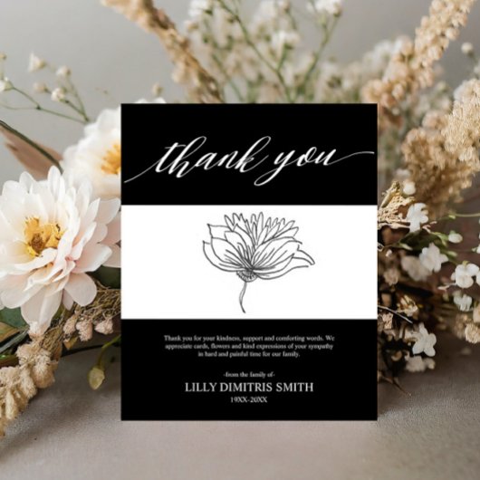 Budget Funeral Memorial Thank you Card