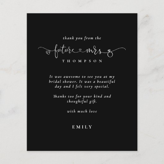 Budget Futureミセス写真ブライダルシャワーブラック感謝してい (正面)