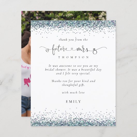 Budget Future Mrsフォトブルーグリッターありがとう (正面/裏面)