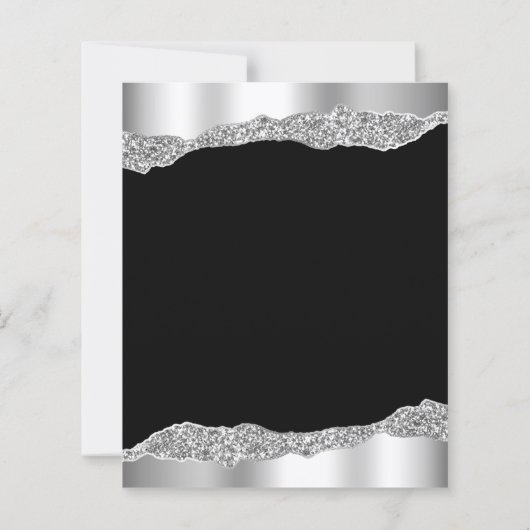 Budget Glam Silver Black 25th Anniversary Invite (裏面)