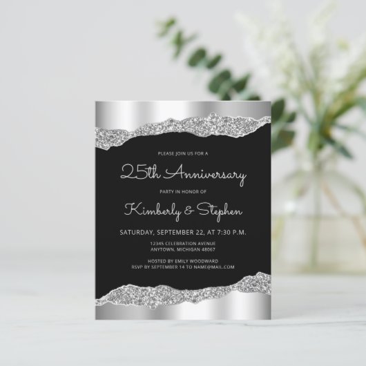 Budget Glam Silver Black 25th Anniversary Invite (スタンド正面)