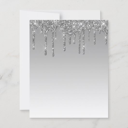 Budget Glitter Silver 25th Anniversary Invitation (裏面)