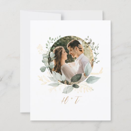 BUDGET Gold Eucalyptus Photo Monogram Wedding  (裏面)