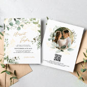 BUDGET Gold Eucalyptus Photo QR Code Wedding 