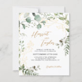 BUDGET Gold Eucalyptus Photo QR Code Wedding  (正面)