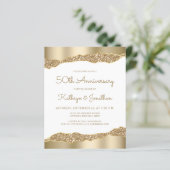 Budget Gold Foil Glitter 50th Anniversary Invite (スタンド正面)