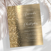 Budget Gold Glam Glitter Wedding Invitation
