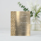 Budget Gold Glam Glitter Wedding Invitation (スタンド正面)