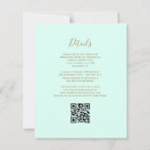 Budget Gold Glitter Mint Green QR Code Wedding (裏面)