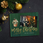 Budget Gold & Green Wood Rustic Christmas Photo チラシ<br><div class="desc">******* MATTE PAPER IS THIN. UPGRADE FOR A THICKER PAPER. NO ENVELOPES INCLUDED. FOR CARD STOCK, THICKER CARDS, CHECK OUT THE LINK BELOW. CARD STOCK, THICKER CARDS HAVE AN OPTION FOR ENVELOPES OR INCLUDES THEM******** Save money on cards with a paper flyer. Warm your family and friends' holidays with your...</div>