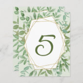 Budget Gold&Greenery Wedding Table Number (正面/裏面)