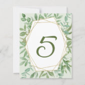 Budget Gold&Greenery Wedding Table Number (正面)