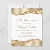 Budget Gold Mirror Foil 50th Anniversary Invite (正面)