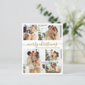Budget Gold white 5 Photo Collage Christmas Card (スタンド正面)