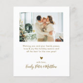 Budget Gold white 5 Photo Collage Christmas Card (裏面)