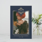 Budget Golden Flourish Classic Ornament Photo Navy (スタンド正面)