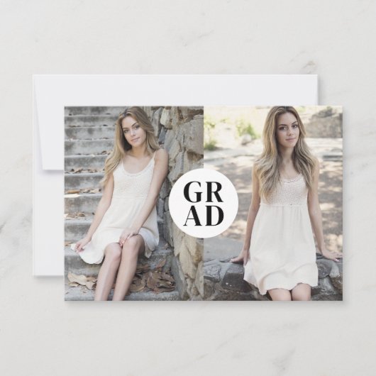 Budget GRAD写真卒業発表カード ノートカード (正面)