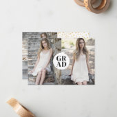 Budget GRAD写真卒業発表カード ノートカード (正面/裏面インサイチュ)