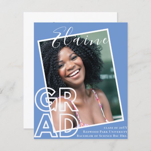 BUDGET GRAD OVERLAY写真の卒業発表 (正面/裏面)