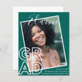 BUDGET GRAD OVERLAY写真の卒業発表 (正面/裏面)