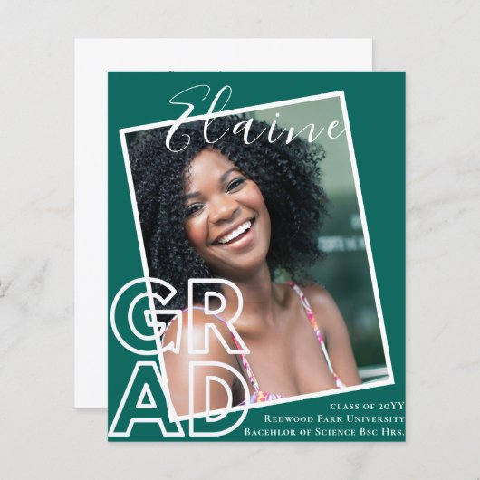 BUDGET GRAD OVERLAY写真の卒業発表 (正面/裏面)