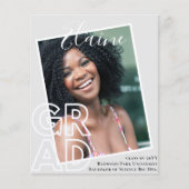 BUDGET Grad PHOTO Announcement Thank You招待状 (正面)