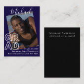 BUDGET Grad PHOTO Announcement Thank You招待状 ノートカード (正面/裏面)