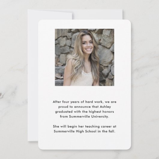 Budget Graduate Script 2写真卒業カード 招待状 (裏面)