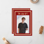 Budget Graduation Announcement Photos Custom Card ノートカード (正面/裏面インサイチュ)