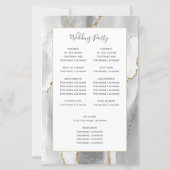 Budget Gray White Gold Agate Wedding Program (裏面)