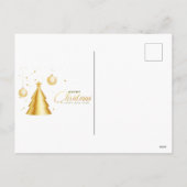 Budget Green Christmas Plaid 3 Photo Holiday Card シーズンポストカード (裏面)