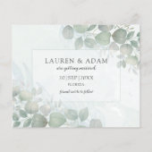 Budget Green Eucalyptus Wedding Save the Date  (裏面)