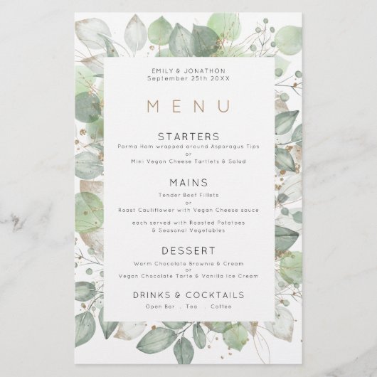 Budget Green Folids Frameのメ結婚ニュー (正面)