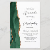 Budget Green Gold Agate QR Code Wedding (正面)