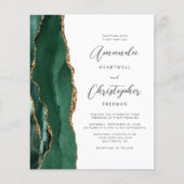Budget Green Gold Agate QR Code Wedding (正面)