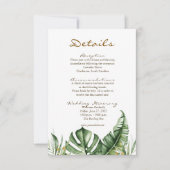 Budget Green Leaf Greeneryのエンクロージ結婚カード サンキューカード (正面)