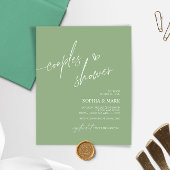 Budget Green Minimalist Couples Shower Invitation