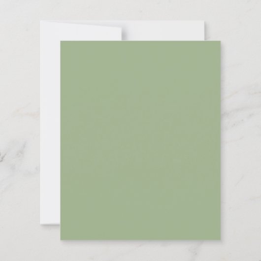 Budget Green Minimalist Couples Shower Invitation (裏面)