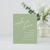 Budget Green Minimalist Couples Shower Invitation (スタンド正面)