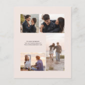 Budget Green Rose Gold Blush Photo Wedding Invite (裏面)