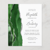 Budget Green Silver 4-Photo Wedding Invite (正面)