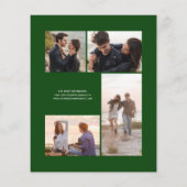 Budget Green Silver 4-Photo Wedding Invite (裏面)