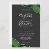 Budget Green Silver Agate Corners Dark Wedding (正面)