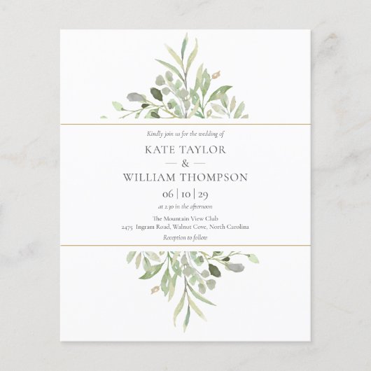 Budget Greeneryの写真結婚招待状 (正面)