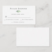 Budget Greeneryの結婚回答RSVPカード ノートカード (正面/裏面)