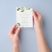 Budget greeneryスクリプトエレガント結婚式招待状 チラシ (手)