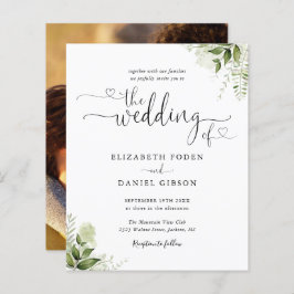 Budget Greeneryスクリプトフォト結婚式招待状